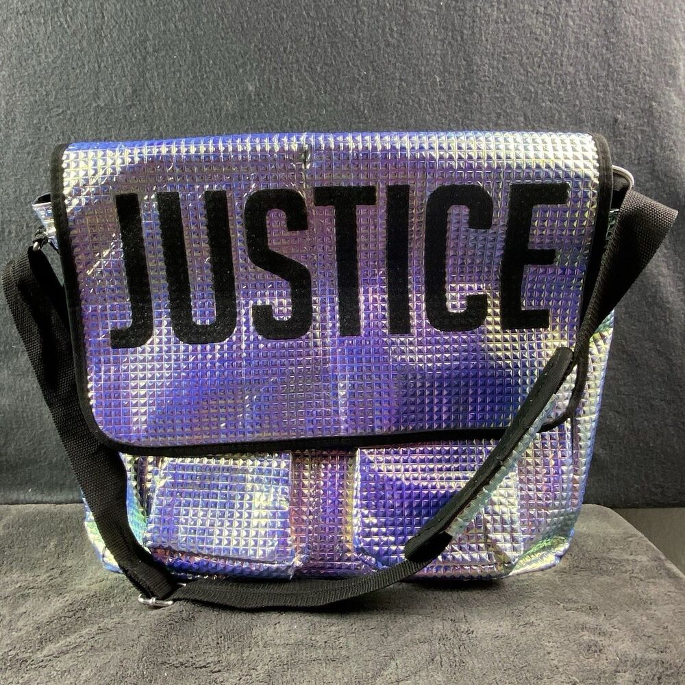 Justice Rainbow Messenger Bag Girls Shoulder Crossbody Y2K Sparkle School Retro